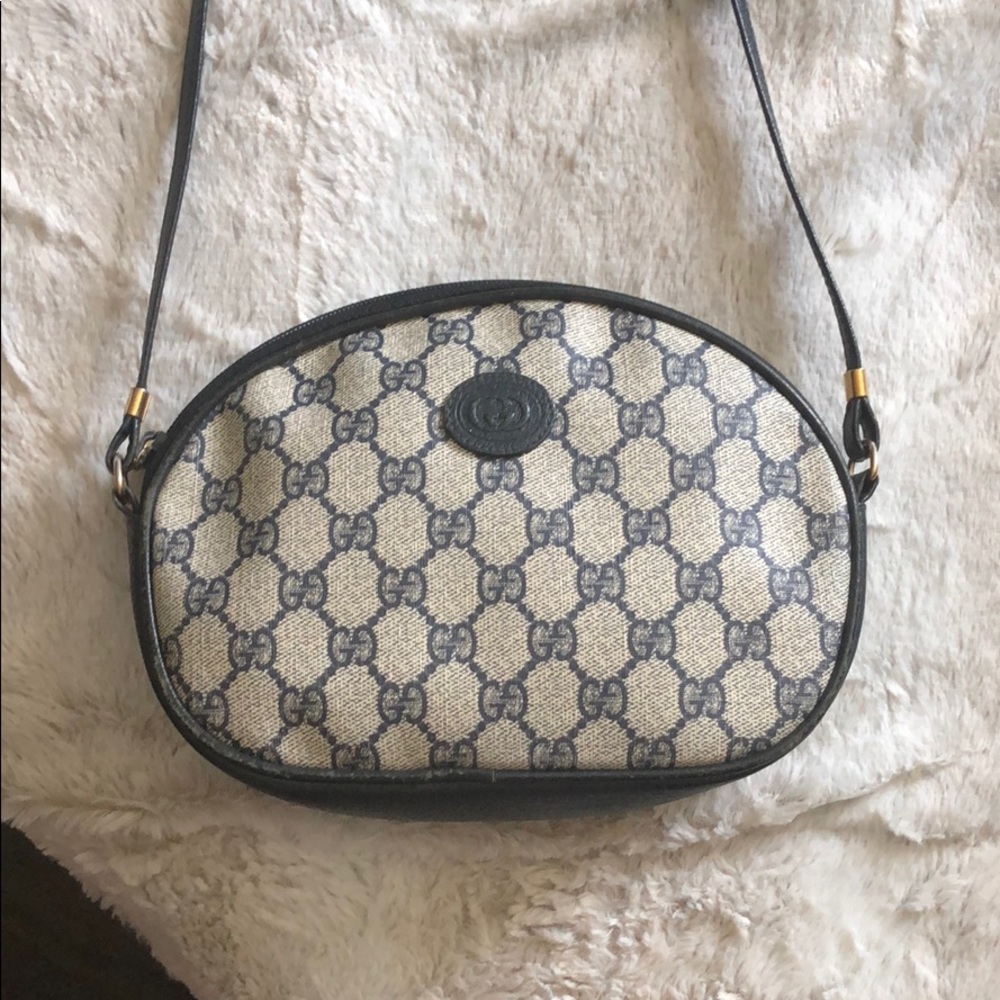 AUTHENTIC GUCCI NAVY MONOGRAM CROSSBODY